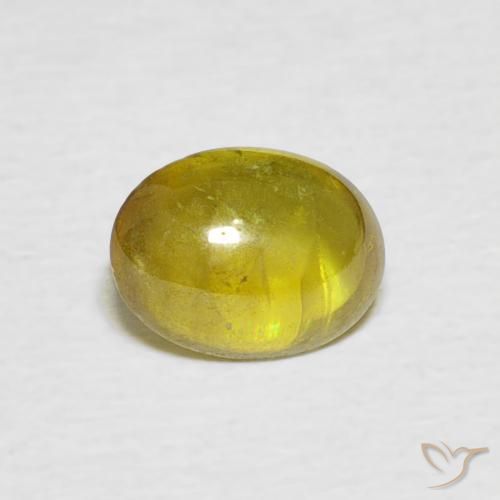 1.11ct Naturale Giallo medio Sfene, Ovale, Trasparente