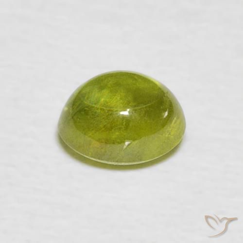 Sfene Caldo terroso verde naturale da 0.91 ct, Ovale, Trasparente