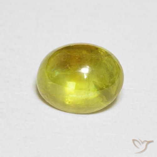 2.19ct Naturale Verde medio Sfene, Ovale, Trasparente