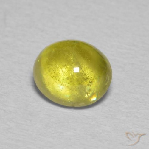 Sfene Verde giallastro naturale da 1.53 ct, Ovale, Trasparente
