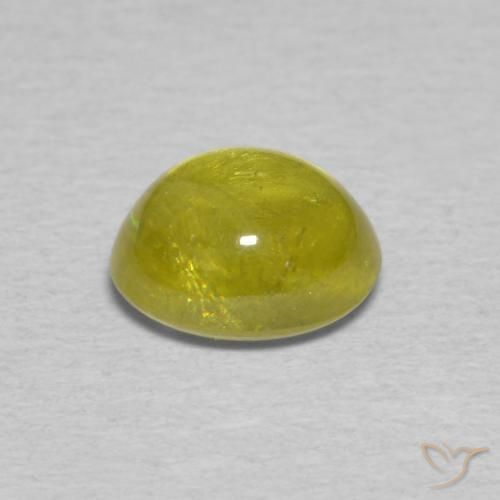 Sfene Verde giallastro naturale da 1.53 ct, Ovale, Trasparente