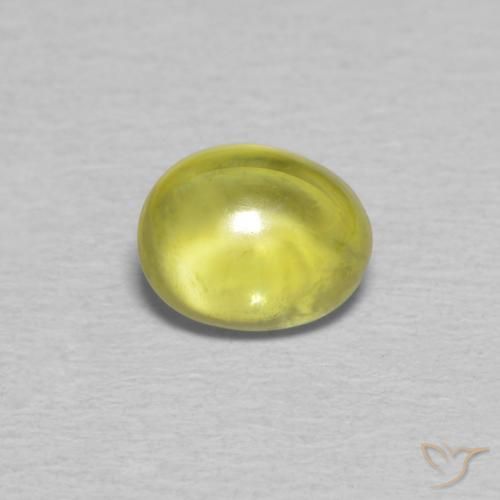 0.85ct Naturale Caldo bosco verde Sfene, Ovale, Trasparente