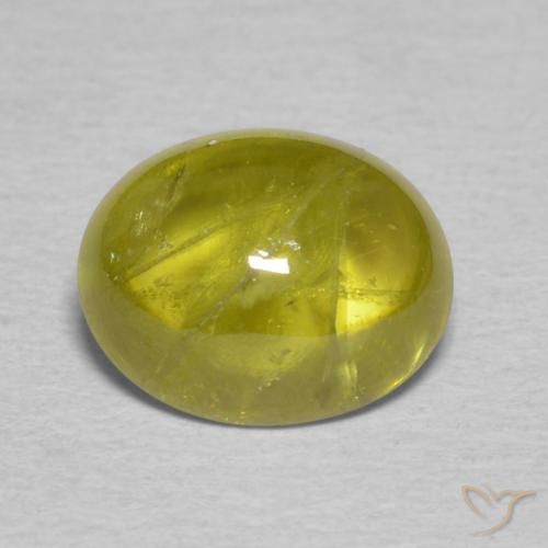 2.33ct Naturale Verde giallastro Sfene, Ovale, Trasparente