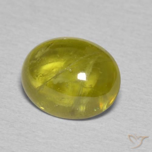 Sfene Verde giallastro naturale da 2.33 ct, Ovale, Trasparente