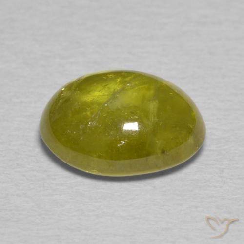 Sfene Verde giallastro naturale da 2.33 ct, Ovale, Trasparente