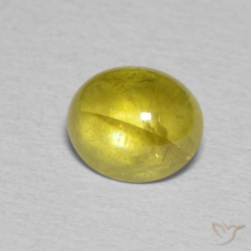 Sfene Giallo medio naturale da 1.63 ct, Ovale, Trasparente