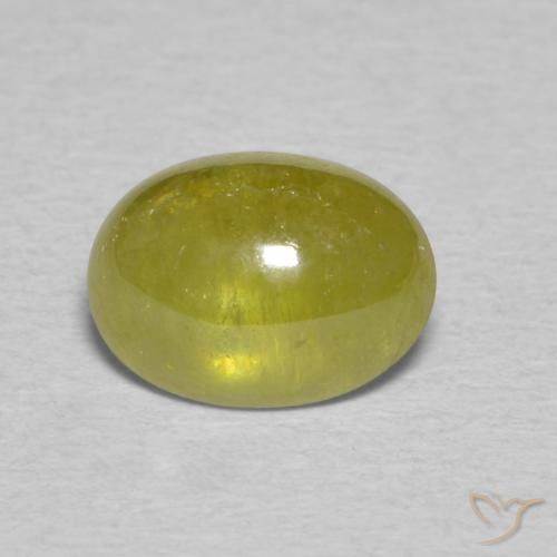 1.81ct Naturale Caldo terroso verde Sfene, Ovale, Trasparente