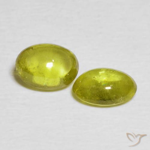 Gemme di Sfene Caldo terroso verde naturale da 1.88 ct, Ovale, Trasparente