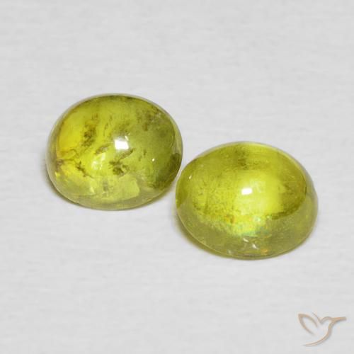 2.10ctw Naturale Verde giallastro Sfene, Ovale, Trasparente