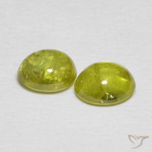 Gemme di Sfene Verde giallastro naturale da 2.10 ct, Ovale, Trasparente