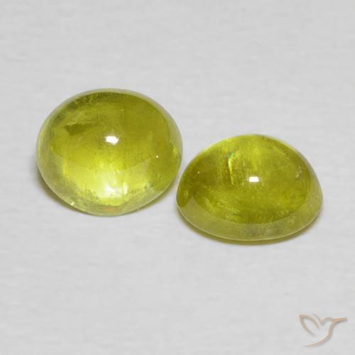 Gemme di Sfene Verde medio naturale da 2.11 ct, Ovale, Trasparente