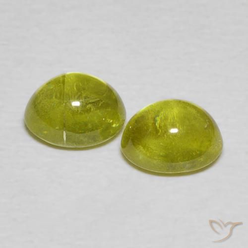 Gemme di Sfene Verde medio naturale da 2.11 ct, Ovale, Trasparente