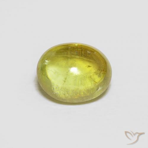 1.58ct Naturale Giallo verdastro Sfene, Ovale, Trasparente