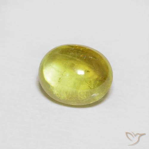 Sfene Giallo verdastro naturale da 1.58 ct, Ovale, Trasparente