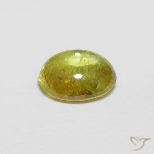 Sfene Giallo verdastro naturale da 1.58 ct, Ovale, Trasparente