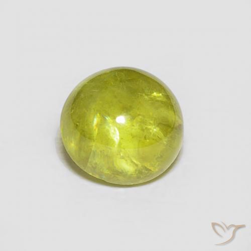 1.80ct Naturale Caldo bosco verde Sfene, Ovale, Trasparente