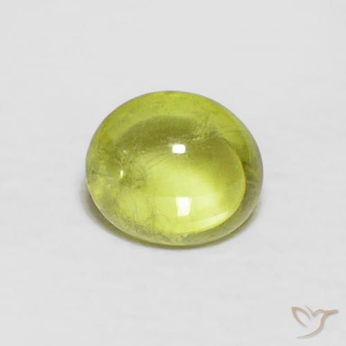 0.57ct Naturale Caldo bosco verde Sfene, Ovale, Trasparente