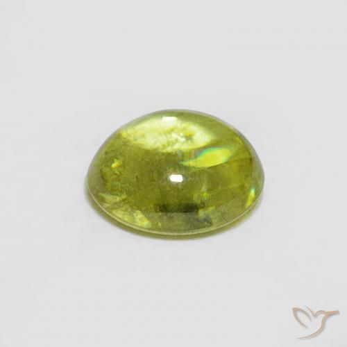 Sfene Caldo bosco verde naturale da 0.57 ct, Ovale, Trasparente