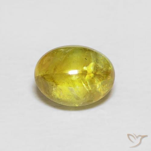 0.94ct Naturale Giallo brunastro Sfene, Ovale, Trasparente