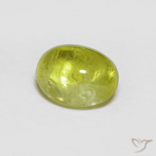 Sfene Caldo terroso verde naturale da 1.59 ct, Ovale, Trasparente