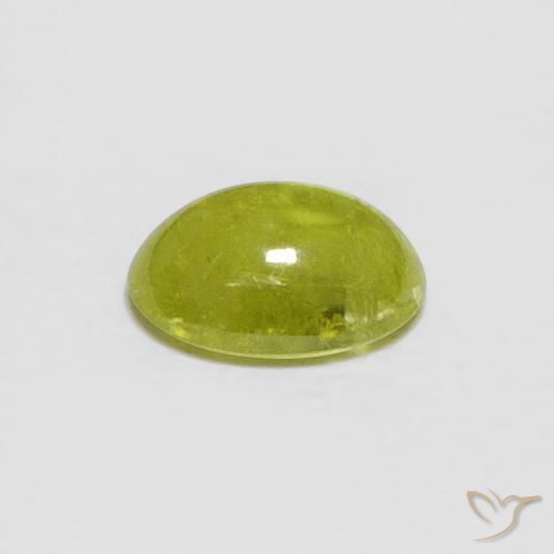 Sfene Caldo terroso verde naturale da 1.59 ct, Ovale, Trasparente