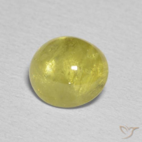Sfene Marrone Verde Dorato naturale da 1.62 ct, Ovale, Trasparente