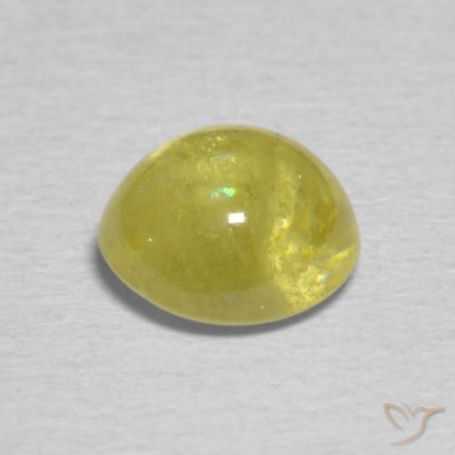 Sfene Marrone Verde Dorato naturale da 1.62 ct, Ovale, Trasparente