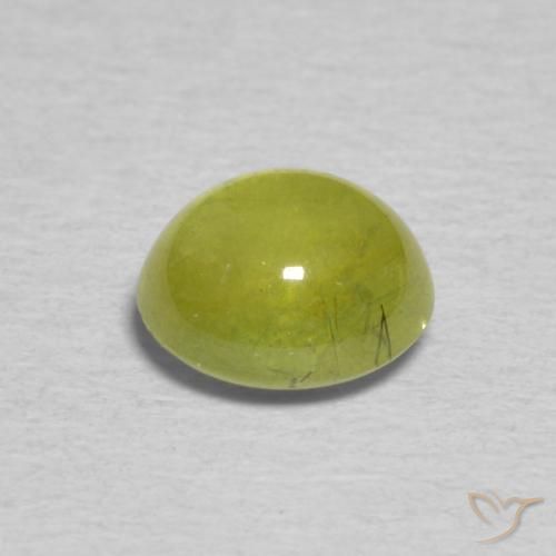 Sfene Verde giallastro naturale da 1.27 ct, Ovale, Trasparente