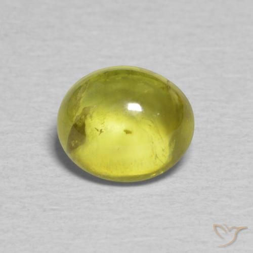 1.17ct Naturale Verde giallastro Sfene, Ovale, Trasparente