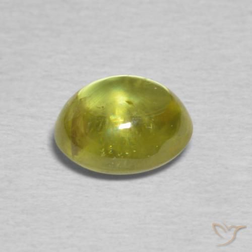 Sfene Verde giallastro naturale da 1.17 ct, Ovale, Trasparente