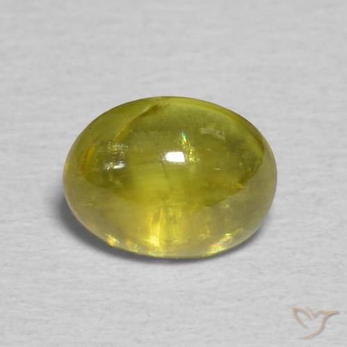 0.87ct Naturale Caldo terroso verde Sfene, Ovale, Trasparente