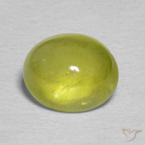 1.63ct Naturale Verde giallastro Sfene, Ovale, Trasparente
