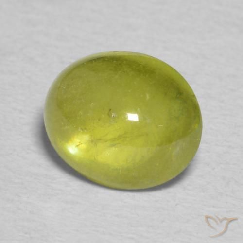 Sfene Verde giallastro naturale da 1.63 ct, Ovale, Trasparente