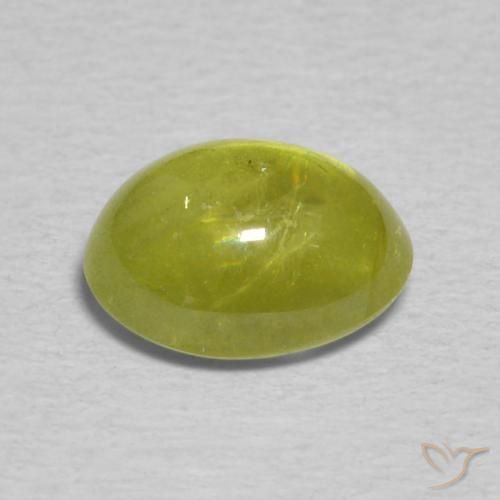 Sfene Verde giallastro naturale da 1.63 ct, Ovale, Trasparente