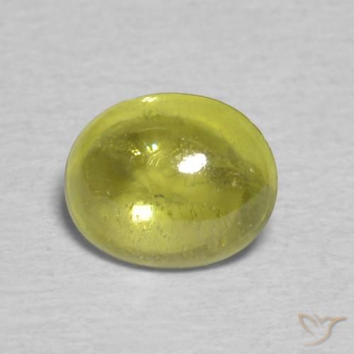 0.75ct Naturale Caldo terroso verde Sfene, Ovale, Trasparente