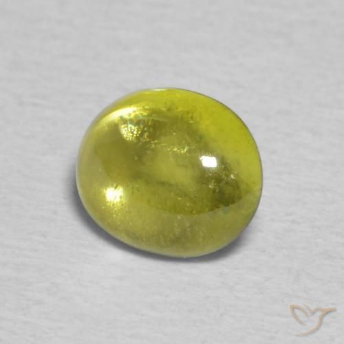 Sfene Caldo terroso verde naturale da 0.75 ct, Ovale, Trasparente