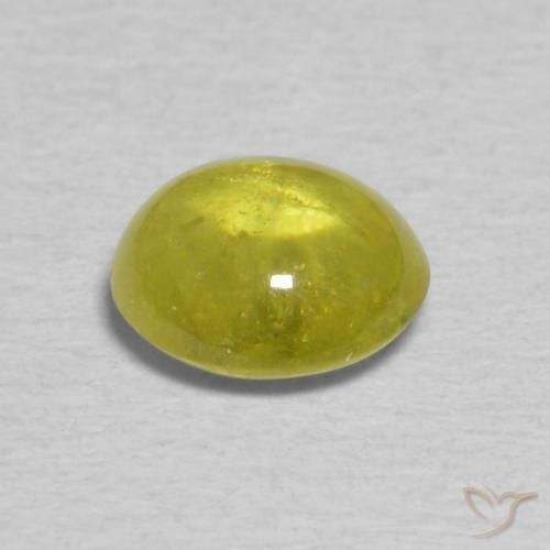Sfene Caldo terroso verde naturale da 0.85 ct, Ovale, Trasparente