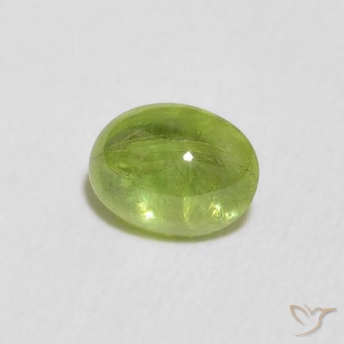 Sfene Verde chiaro naturale da 0.85 ct, Ovale, Trasparente