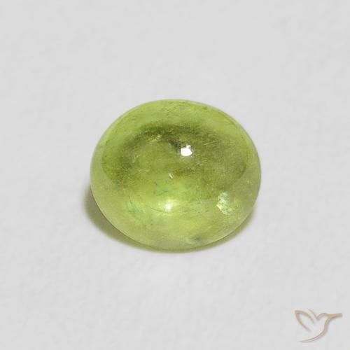 0.80ct Naturale Verde giallastro Sfene, Ovale, Trasparente