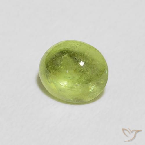 Sfene Verde giallastro naturale da 0.80 ct, Ovale, Trasparente