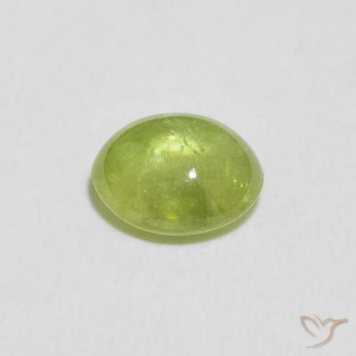 Sfene Verde giallastro naturale da 0.80 ct, Ovale, Trasparente