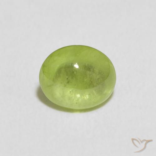 1.02ct Naturale Verde acceso Sfene, Ovale, Trasparente