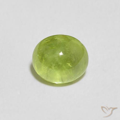 1.09ct Naturale Verde giallastro vivace Sfene, Ovale, Trasparente