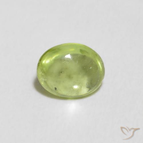 0.66ct Naturale Verde brillante Sfene, Ovale, Trasparente