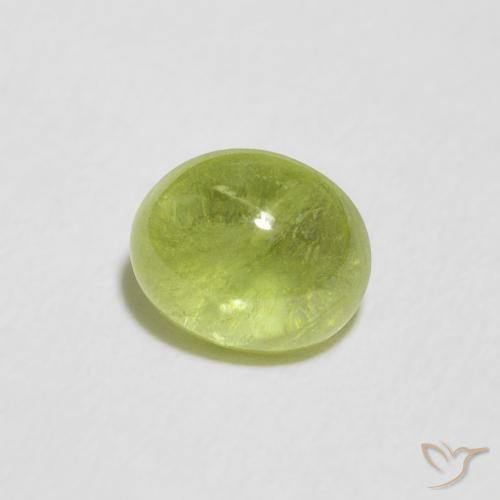 Sfene Verde giallastro naturale da 1.32 ct, Ovale, Trasparente