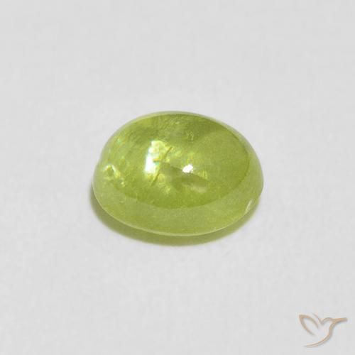 Sfene Verde giallastro naturale da 1.32 ct, Ovale, Trasparente