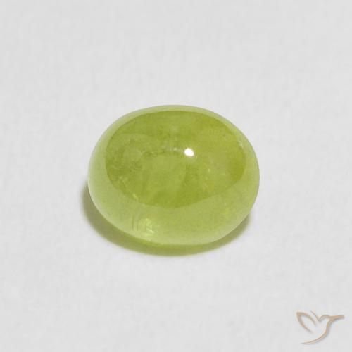 0.84ct Naturale Verde brillante Sfene, Ovale, Trasparente