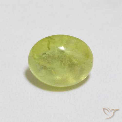 Sfene Verde giallastro naturale da 1.09 ct, Ovale, Trasparente