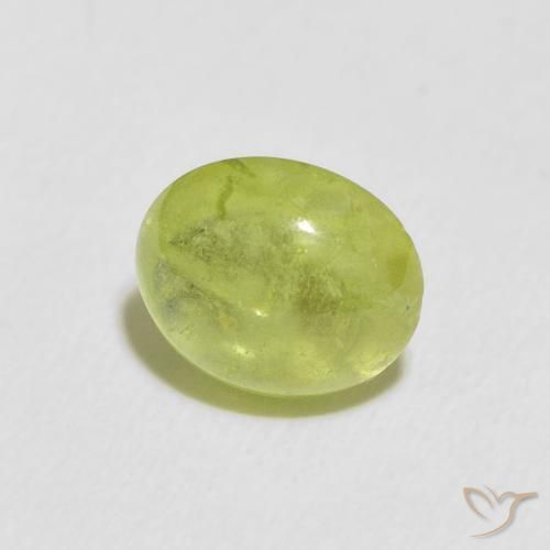 Sfene Verde giallastro naturale da 1.09 ct, Ovale, Trasparente