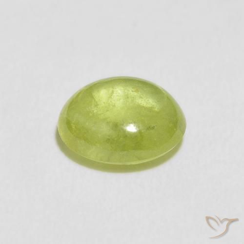 Sfene Verde giallastro naturale da 1.09 ct, Ovale, Trasparente